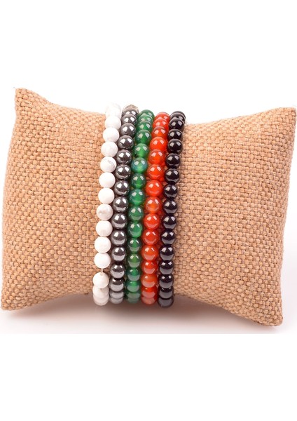 Beş Adet Doğal Taş Bileklik / 6 mm