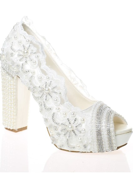 Sedef İnci Taş Işlemeli Gelin Ayakkabı 2003CNR modelleri