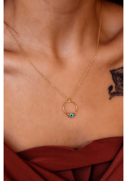 Nazar Halka Altın Kolye