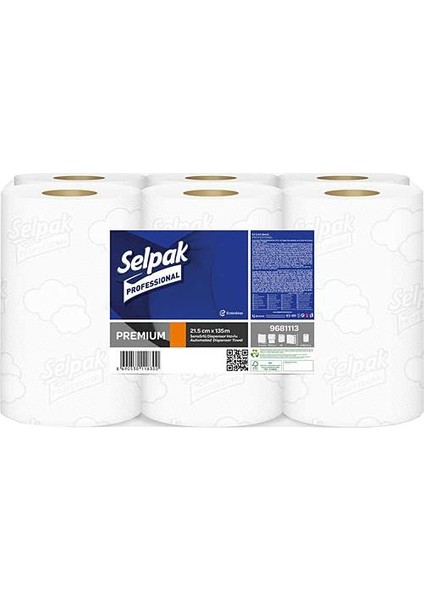 Selpak  Selpak Professional Sensörlü Havlu (21 cm - 135 M) 6'lı