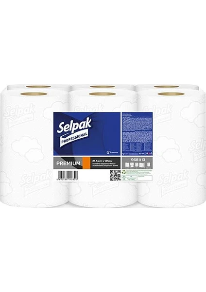 Selpak  Selpak Professional Sensörlü Havlu (21 cm - 135 M) 6'lı