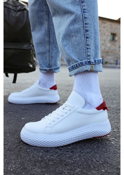 CH107 Gbt Erkek Ayakkabı Beyaz / Kırmızı