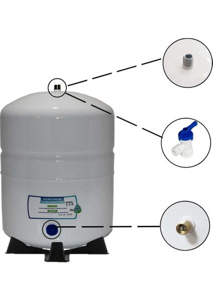 WaterMelon Tüm Su Arıtma Cihazlarına Uyumlu 2.2 Galon Genleşme Tankı 8 Lt