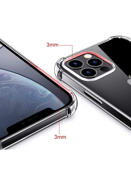 Apple iPhone 12 Pro Kılıf Antishock Ultra Koruma Sert Kapak Renksiz