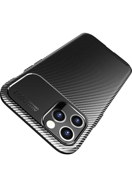 Apple iPhone 12 Pro Kılıf Negro Karbon Dizayn Silikon + Nano Glass Siyah fiyatları