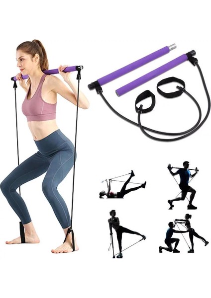 Portable Pilates Studio Jimnastik Lastiği Egzersiz Çubuğu Yoga Plates Spor Kondisyon Direnç Aerobik fiyatları