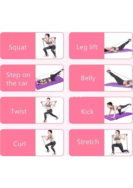 Portable Pilates Studio Jimnastik Lastiği Egzersiz Çubuğu Yoga Plates Spor Kondisyon Direnç Aerobik indirimleri
