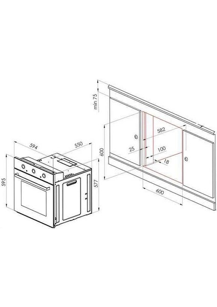 10002 Siyah Ankastre Fırın fiyatları