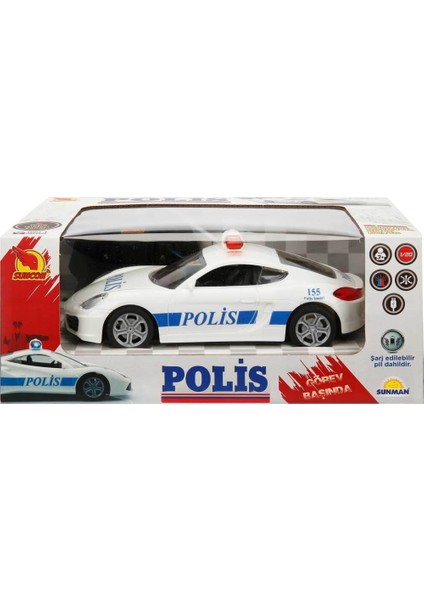 1:20 Uzaktan Kumandalı Suncon USB Şarjlı Polis Arabası 20 cm