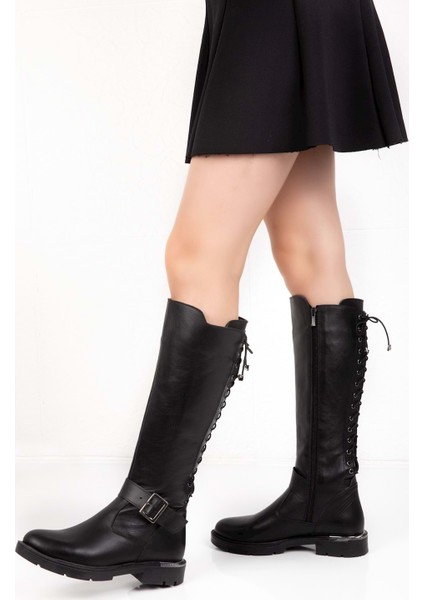 Deri Arka Bağcık Detaylı Tarz Çizme DGN.578 modelleri