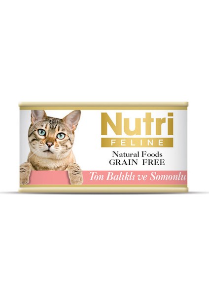 Tahılsız Ton Balıklı & Somonlu Yaş Kedi Maması 85 gr x 32 Adet