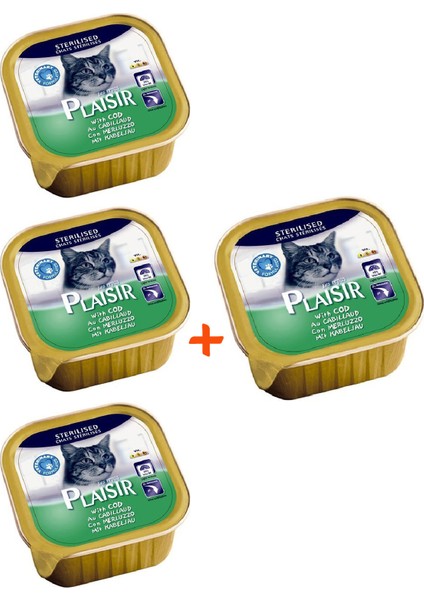 Pate Kısırlaştırılmış Morina Balıklı Yaş Kedi Maması 100 gr x 4 Adet