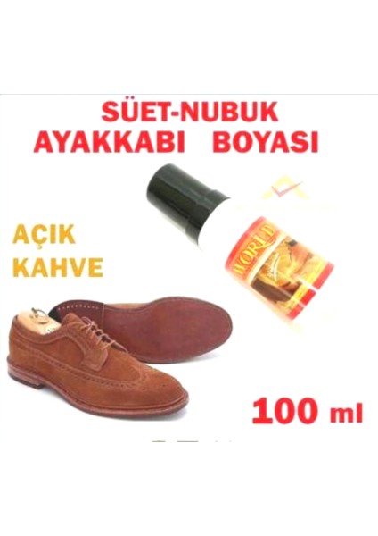 Açık Kahverengi Süet Nubuk Ayakkabı ve Çanta Boyası 100ML