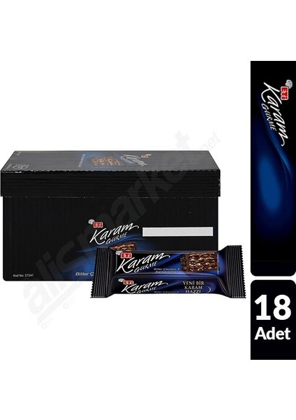 Karam Gurme Bitter Çikolatalı Gofret 50 gr x 18