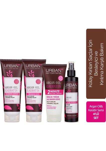 Argan Oil & Keratin Serisi 4'lü Set