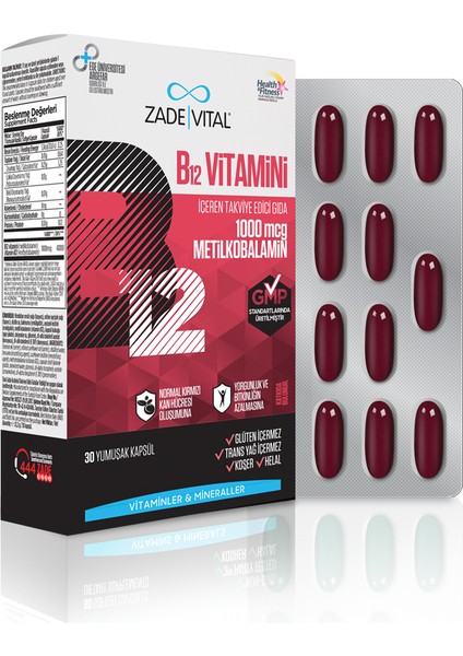 B12 Vitamini 1000 mcg 30 Kapsül