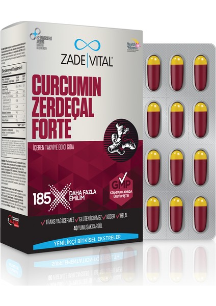 Curcumin Forte - Zerdeçal 1000 mg 40 Kapsül