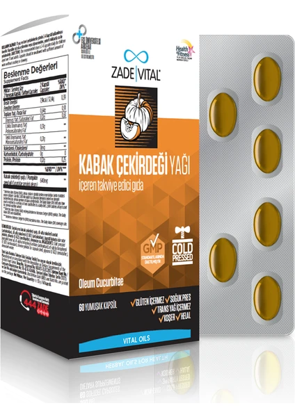 Zade Vital Kabak Çekirdeği Yağı 320 Mg 60 Kapsül