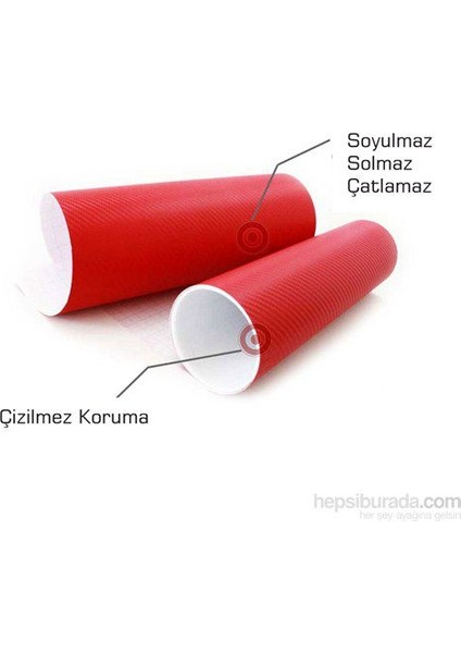 Kırmızı Karbon Kaplama 127 cm x 100 cm