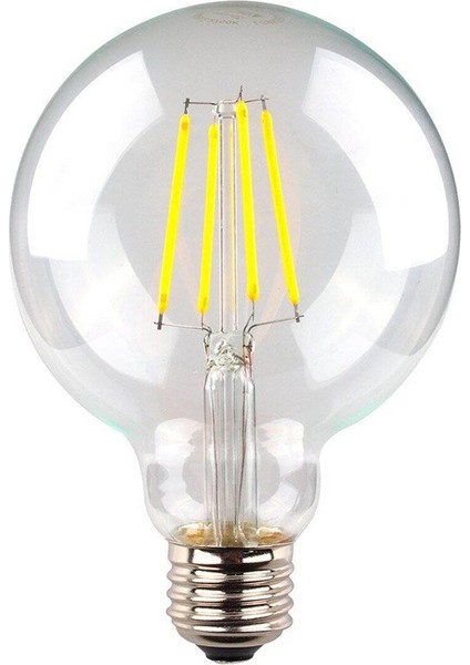 G95 Filament Edison Tip Rustik LED Ampul 6 Watt E27 Beyaz Işık