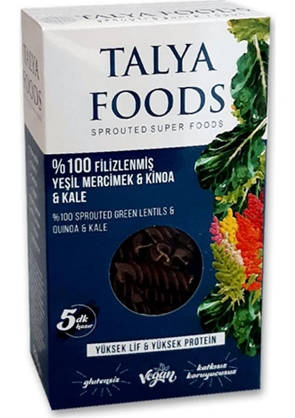 Talya Foods Filizlenmiş Yeşil Mercimek Kinoa Makarnası 200 gr