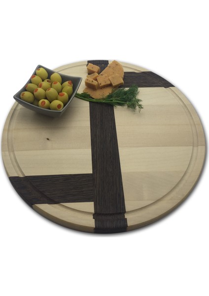 - Akçaağaç & Wenge Doğal Ahşap Kesme ve Sunum Tahtası 706 Q