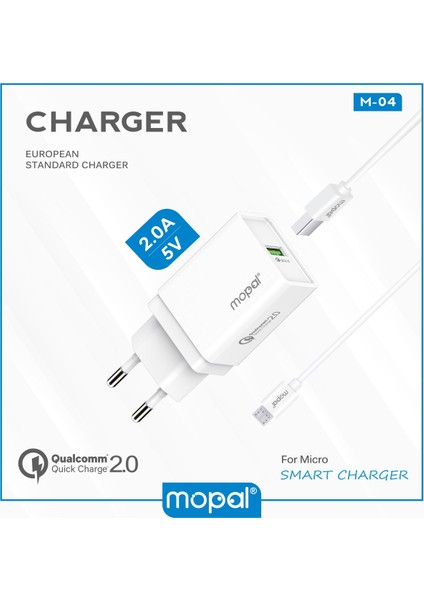 Akıllı Hızlı Şarj Aleti Micro USB Kablo-Adaptör