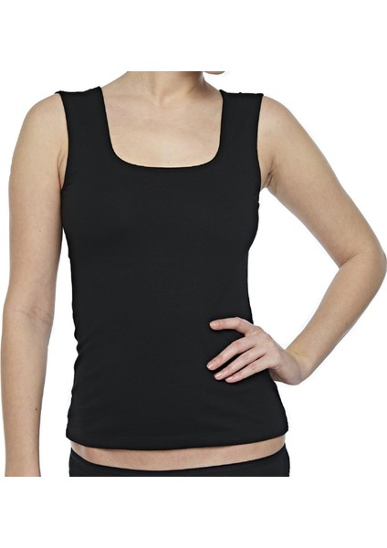 Kadın Basic Kolsuz U-Yaka Body Likralı Atlet