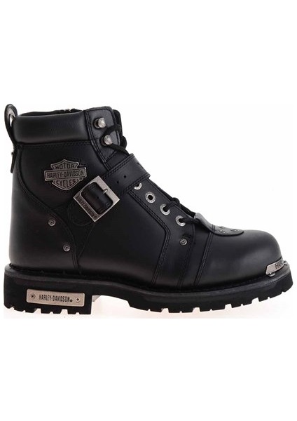 Brake Buckle Black Deri Erkek Bot