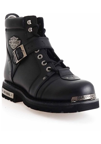 Brake Buckle Black Deri Erkek Bot