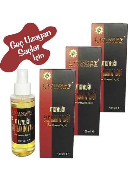 At Kuyruğu Saç Bakım Yağı Yağı 100 ml 3 Adet