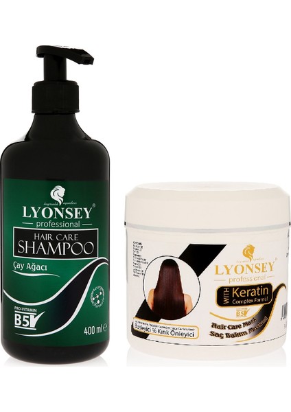 Çay Ağacı Şampuanı 400 ml + Keratin Komplex Saç Maskesi 500 ml