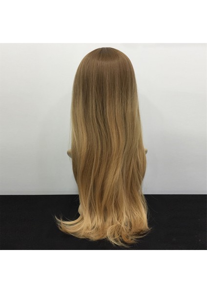 Düz Fiber Sentetik Peruk Açık Kumral Balköpüğü Ombreli modelleri