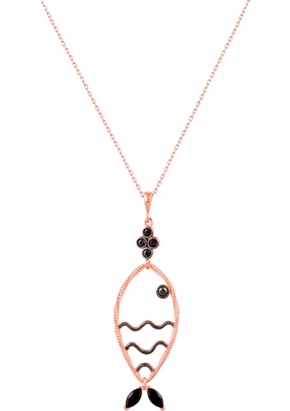 Balık Tasarım Gümüş Kadın Kolye