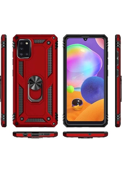 Huawei P40 Kapak Military Yüzüklü Stantlı Panzer Tank Kılıf Gold