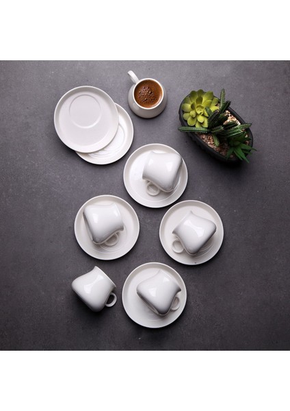 Pablo 6'lı Beyaz Kahve Fincan Takımı
