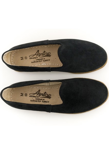 Süet Deri Siyah Erkek Klasik Gaziantep Yemeni