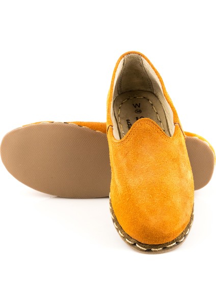 Süet Deri Turuncu Kadın Spor Gaziantep Yemeni modelleri