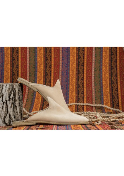 Nubuk Deri Bej Kadın Gaziantep Yemeni Terlik indirimleri