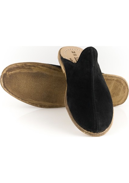 Nubuk Deri Siyah Erkek Gaziantep Yemeni Terlik