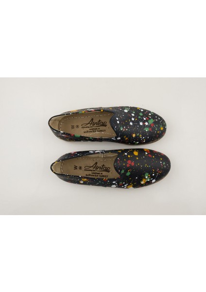 Deri Püskürtme Boyalı Siyah Kadın Klasik Yemeni fırsatları