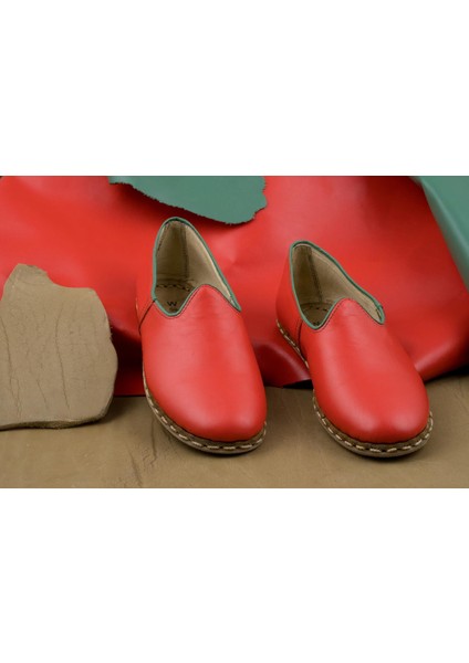 Deri Kırmızı & Yeşil Biyeli Erkek Spor Yemeni indirimleri