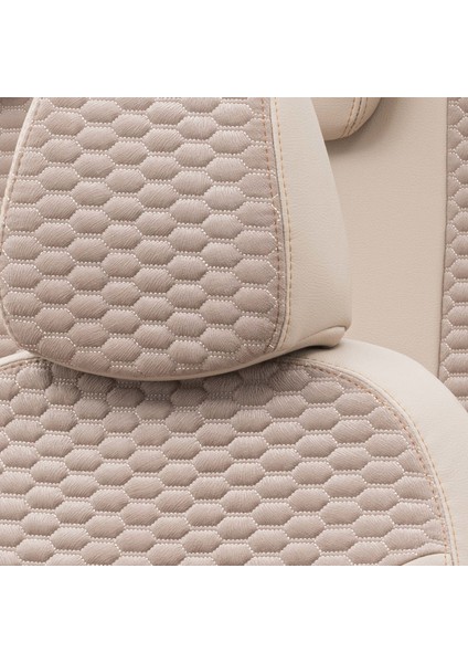 Audi A1 2011-2016 Özel Üretim Koltuk Kılıfı Tokyo Design Tay Tüyü Bej