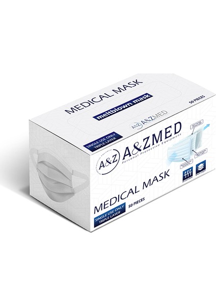 Meltblown Katmanlı Maske - Yumuşak Elastik Kulaklı 50 Adet