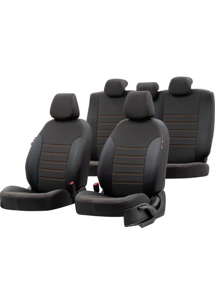 Chevrolet Aveo 2003-2010 Özel Üretim Koltuk Kılıfı Paris Design Bej - Siyah