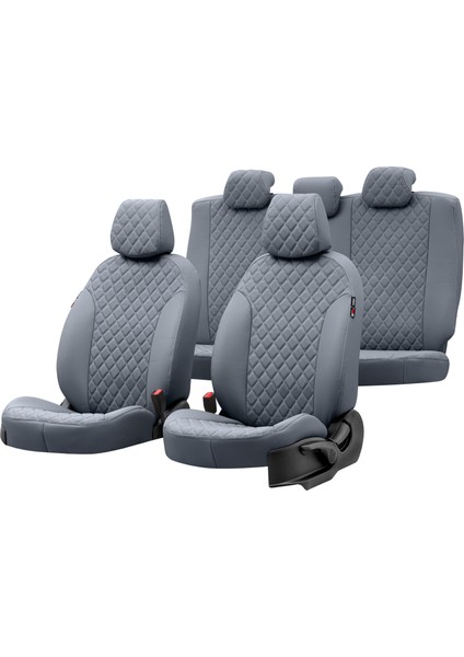 Chevrolet Rezzo 2004-2008 Özel Üretim Koltuk Kılıfı Madrid Design Deri Füme
