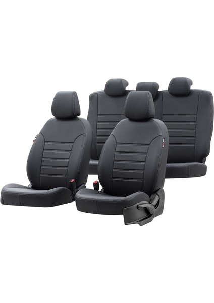 Citroen C-Elysee 2012-2017 Özel Üretim Koltuk Kılıfı İstanbul Design Siyah