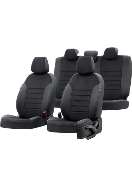 Citroen C-Elysee 2012-2017 Özel Üretim Koltuk Kılıfı London Design Siyah