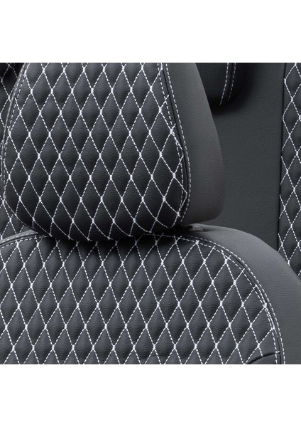 Citroen C5 2001-2008 Özel Üretim Koltuk Kılıfı Amsterdam Design Deri Siyah - Beyaz indirimleri