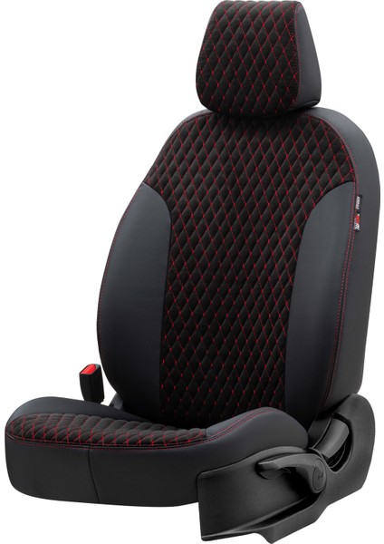 Citroen Nemo 2008-2016 Özel Üretim Koltuk Kılıfı Amsterdam Design Tay Tüyü Siyah - Kırmızı fiyatları